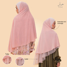 Load image into Gallery viewer, Haniya asymmetrical Khimar with lace (2 types of lace)