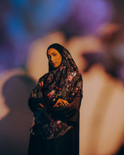 Load image into Gallery viewer, Tahira in black floral Khimar