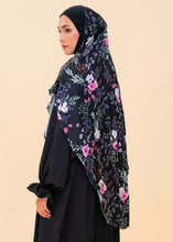 Load image into Gallery viewer, Tahira in black floral Khimar