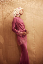 Load image into Gallery viewer, ANGELONIA soft magenta asymmetrical lace kurong