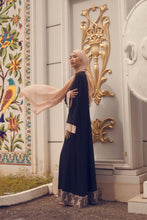 Load image into Gallery viewer, AYA black with soft pink lace Jubah