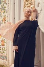 Load image into Gallery viewer, AYA black with soft pink lace Jubah