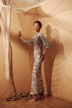 Load image into Gallery viewer, FORSYTHIA nude floral cowl neck Kurong