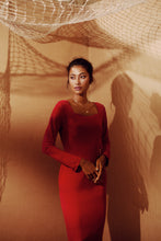 Load image into Gallery viewer, LUNARIA red lipstick fitted long sulam Kurong