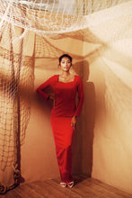 Load image into Gallery viewer, LUNARIA red lipstick fitted long sulam Kurong