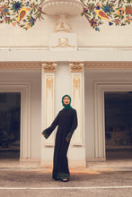 Load image into Gallery viewer, RUHI black with green lace Jubah