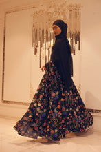 Load image into Gallery viewer, TALIHA black floral night beauty flare dress