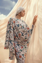 Load image into Gallery viewer, WAFIYA misty pink floral tie up Kurong