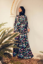 Load image into Gallery viewer, ZARIA black blooming flower Jubah