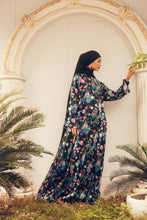 Load image into Gallery viewer, ZARIA black blooming flower Jubah