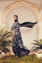 Load image into Gallery viewer, ZARIA black blooming flower Jubah
