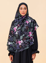 Load image into Gallery viewer, Tahira in black floral Khimar
