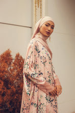 Load image into Gallery viewer, NAISHA soft floral pink side drape Jubah
